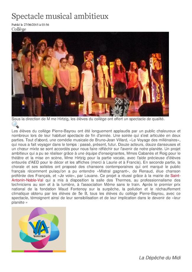 Spectacle musical ambitieux
