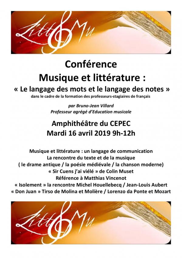 Conference musique et litterature